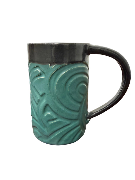 Teal & Black Ceramic Mug