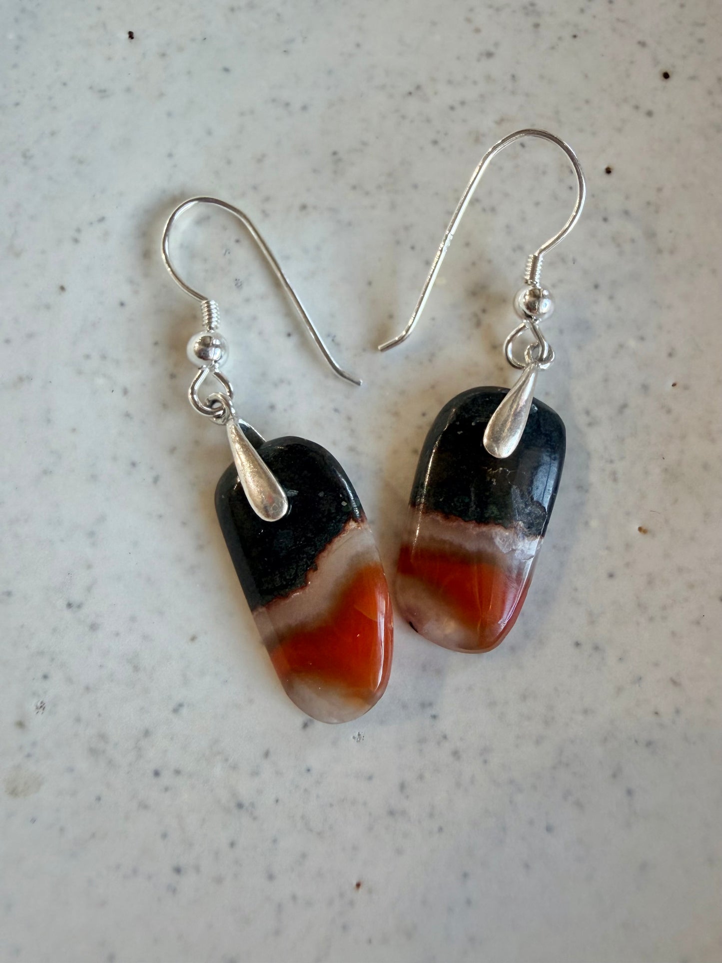 Lake Superior Agate Sterling Silver Earrings (Two Styles)