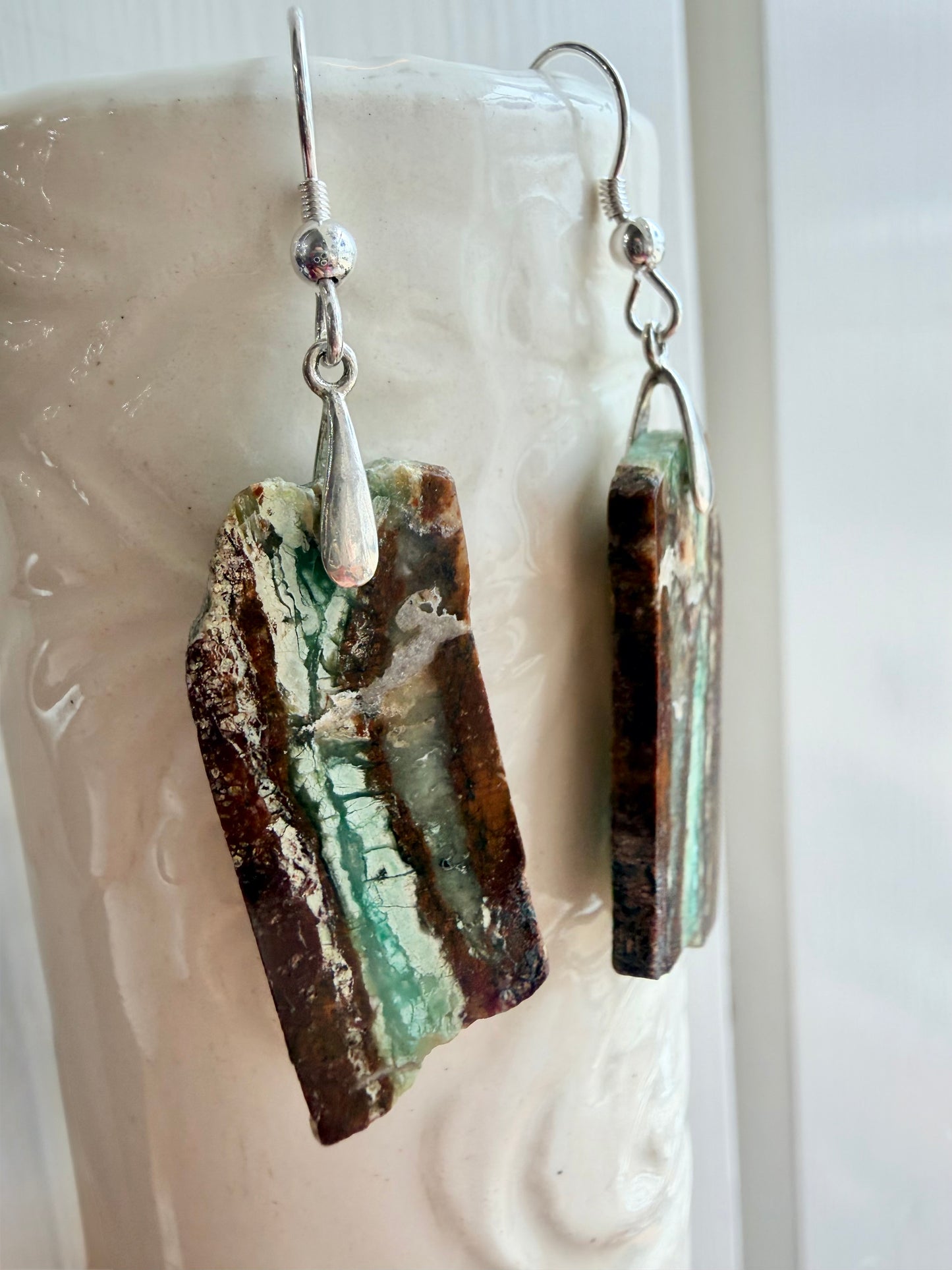 Chrysoprase Sterling Silver Earrings