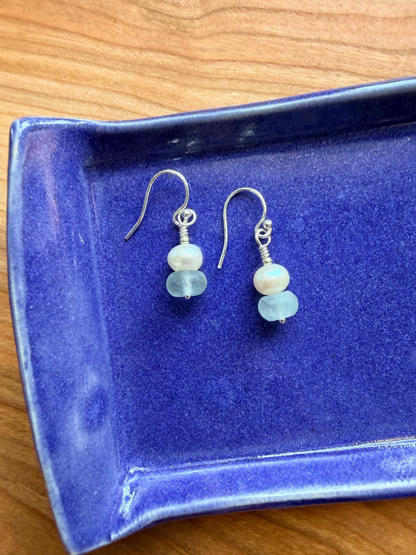 Fluorite Pearl Earrings