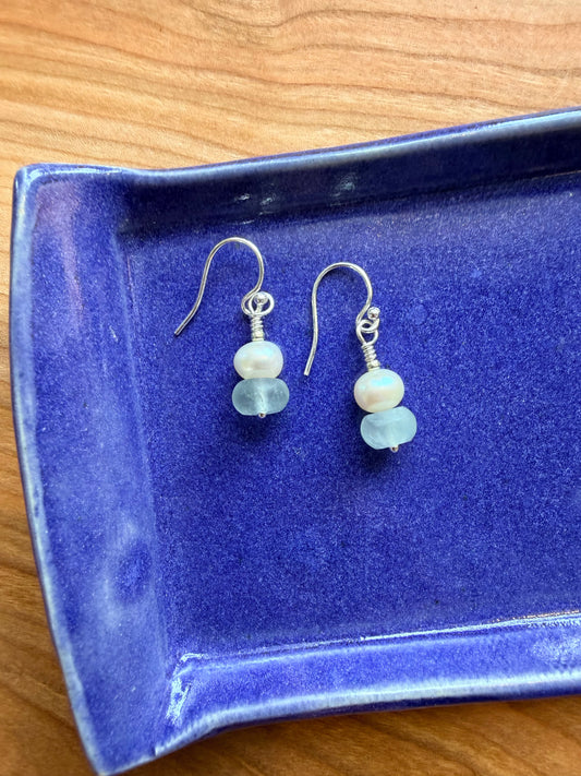 Fluorite Pearl Earrings