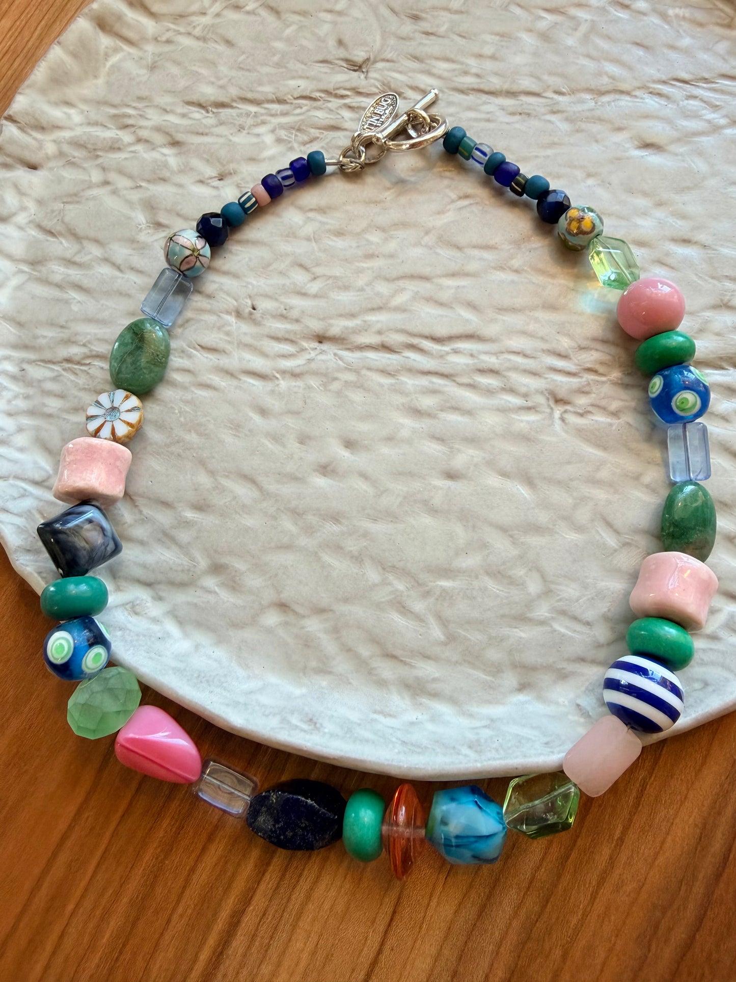 Colorful Necklace in Glass and Enamel
