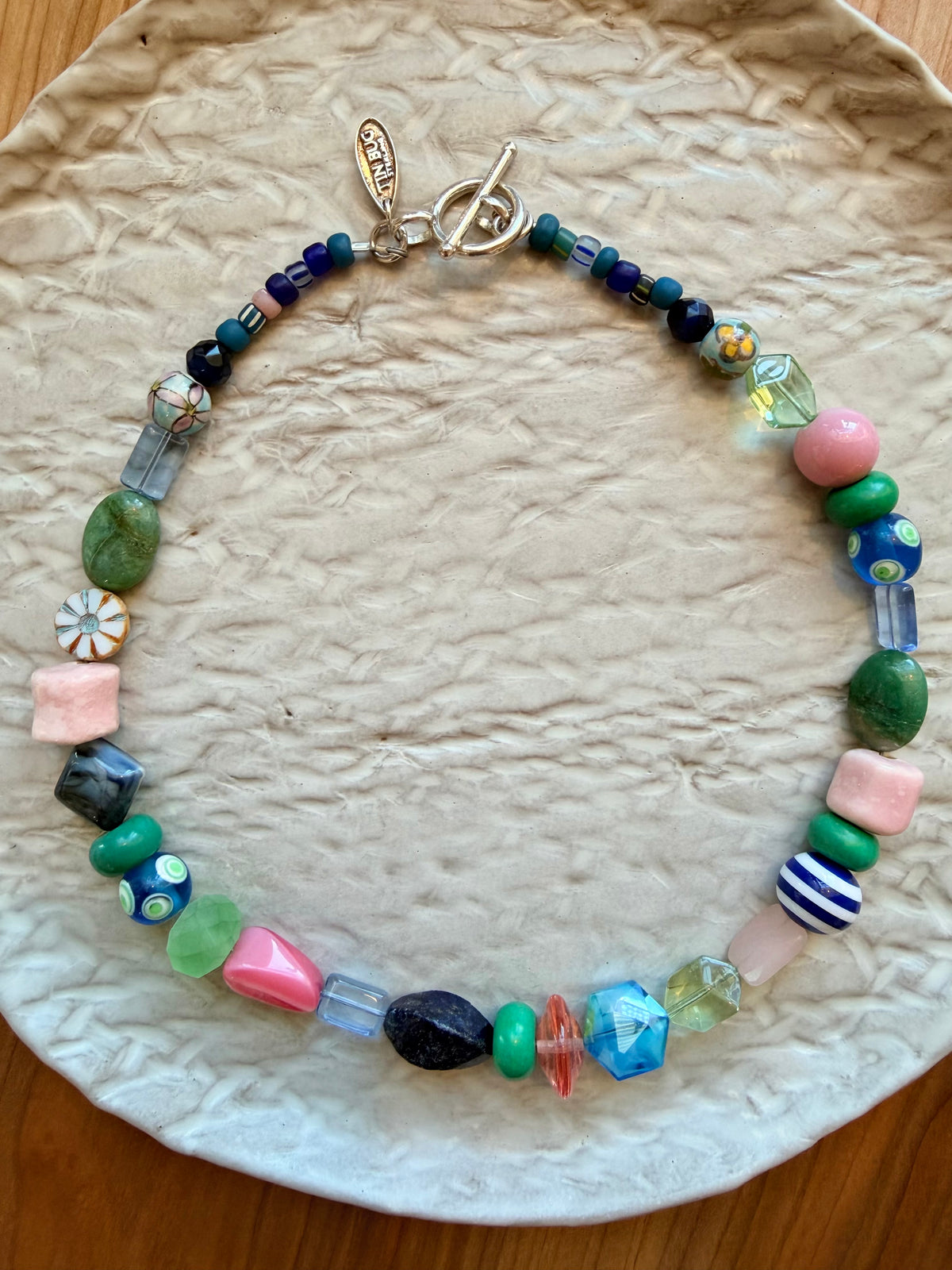 Colorful Necklace in Glass and Enamel