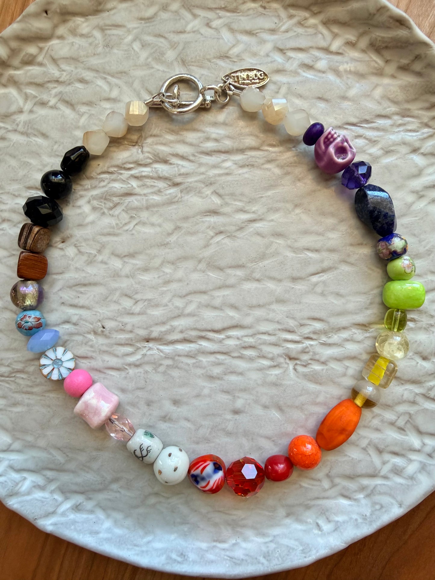 Colorful Necklace in Glass and Enamel