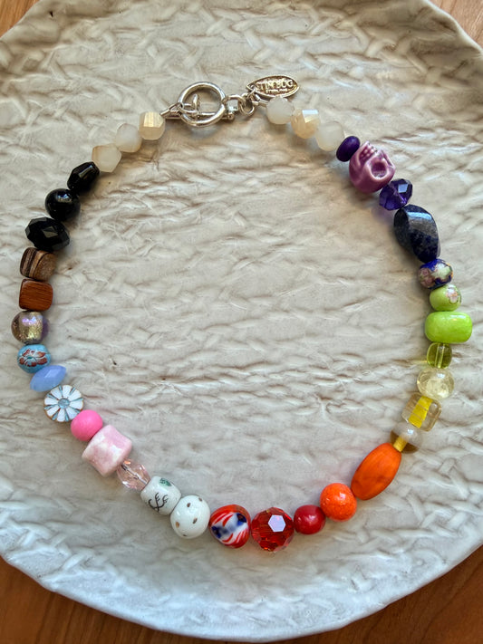 Colorful Necklace in Glass and Enamel
