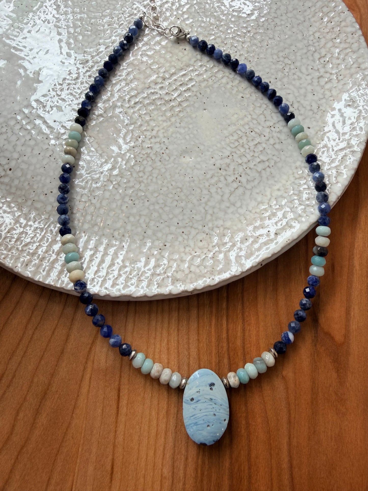 Beaded Necklace w/ Leland Blue