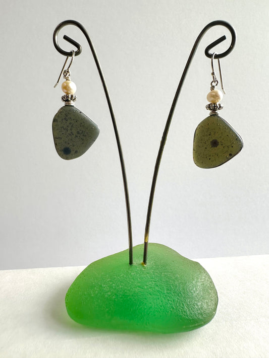 Leland Blue and Pearl "See-through" Earrings