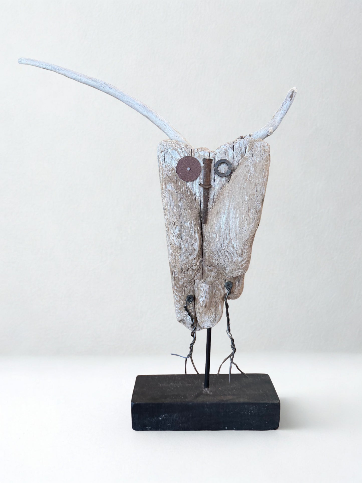 Gertie the Horned Owl Driftwood Sculpture - Standing