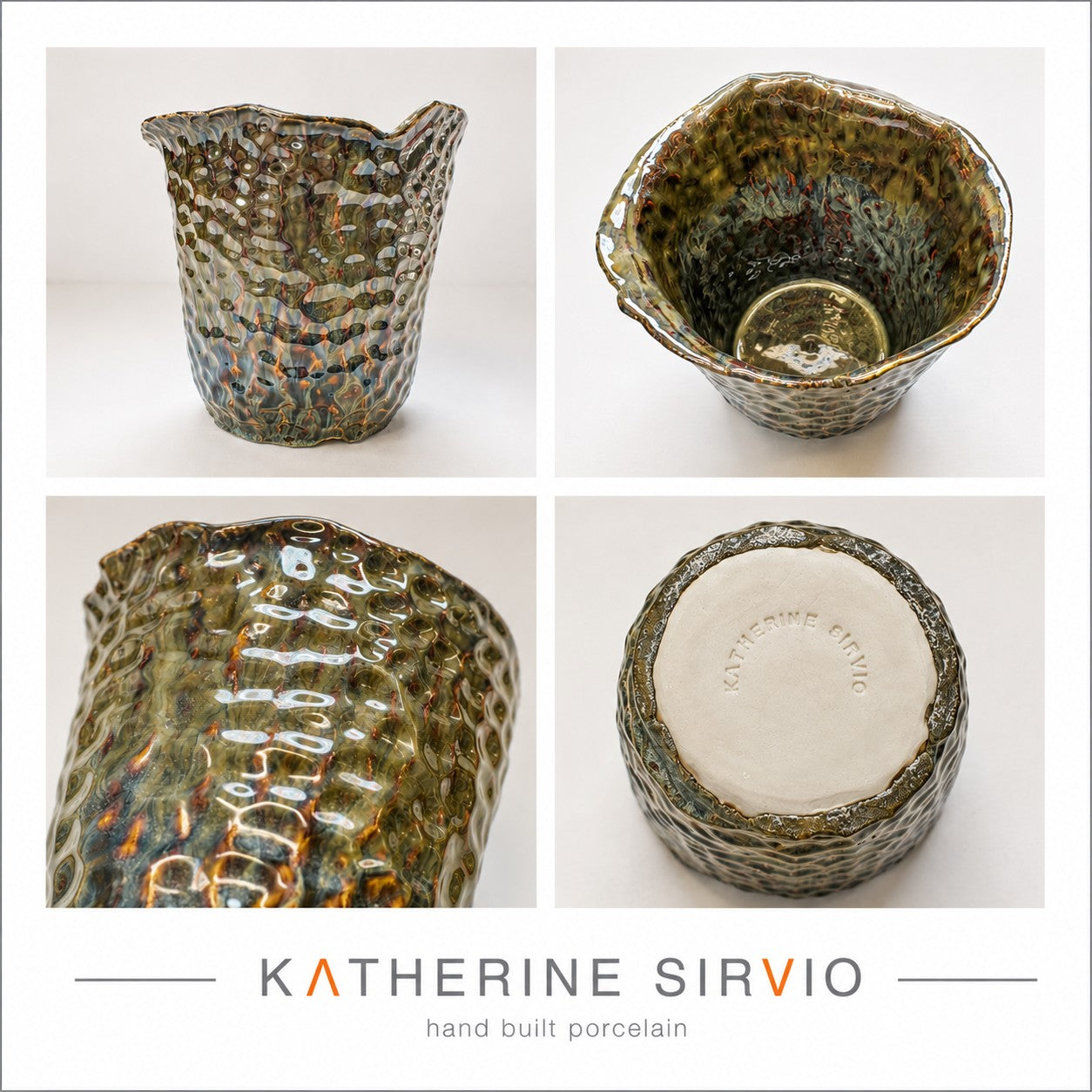 Brown Porcelain Utensil Vessel