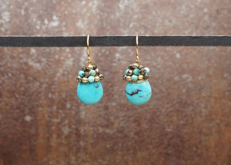 Crowned Turquoise Earrings