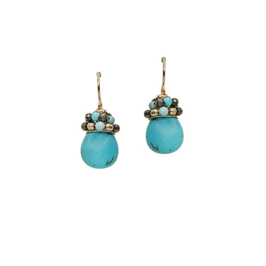 Crowned Turquoise Earrings