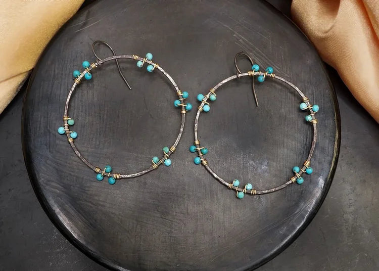 Water Droplet Hoop Earrings