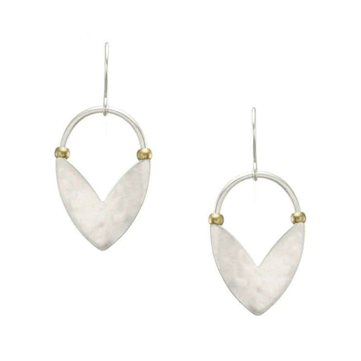 Small Chevron Leaf with Beads Earring