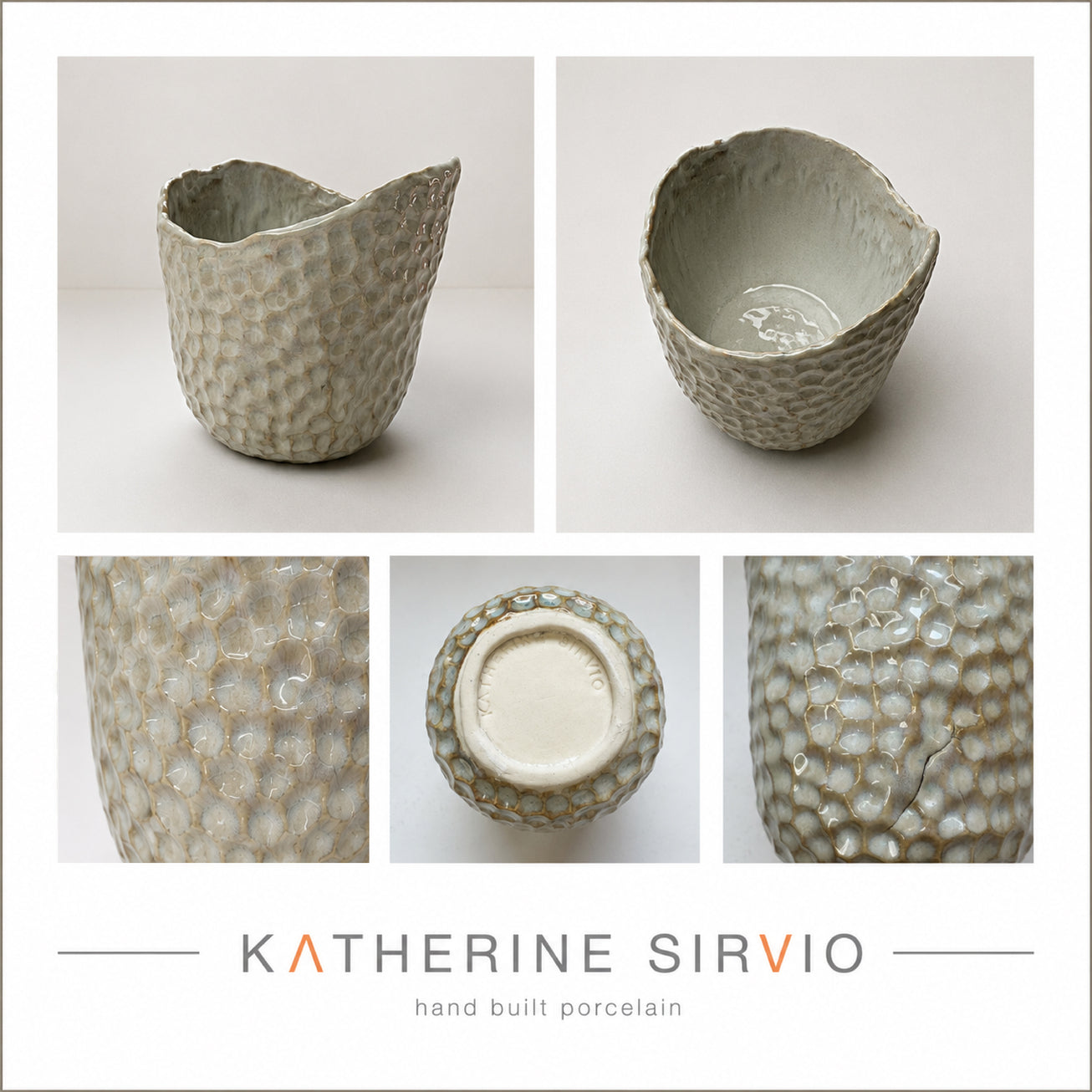 White Textured Porcelain Vessel