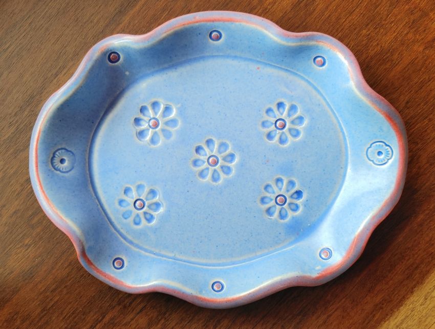 Daisy Print Ceramic Soap Dish