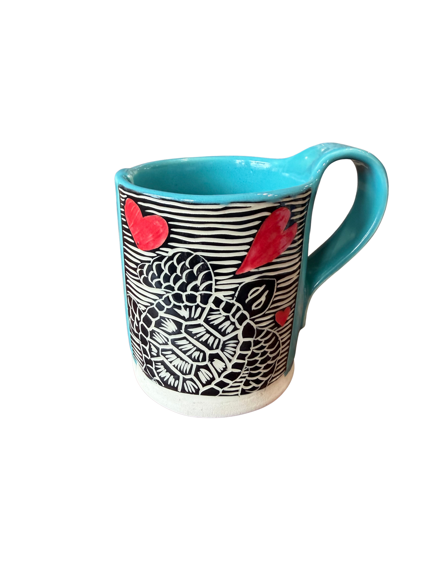 Wheel Thrown Mug - Sea Turtle