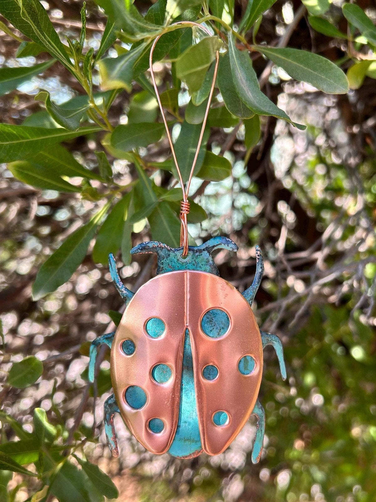 Ladybug Copper Christmas Ornament