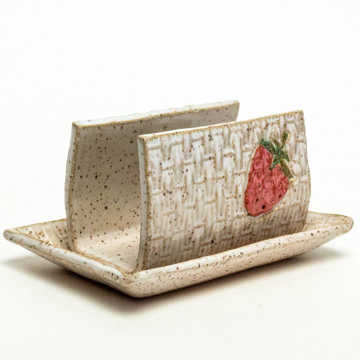 Strawberry Pattern Handmade Ceramic Kitchen Sponge Holder