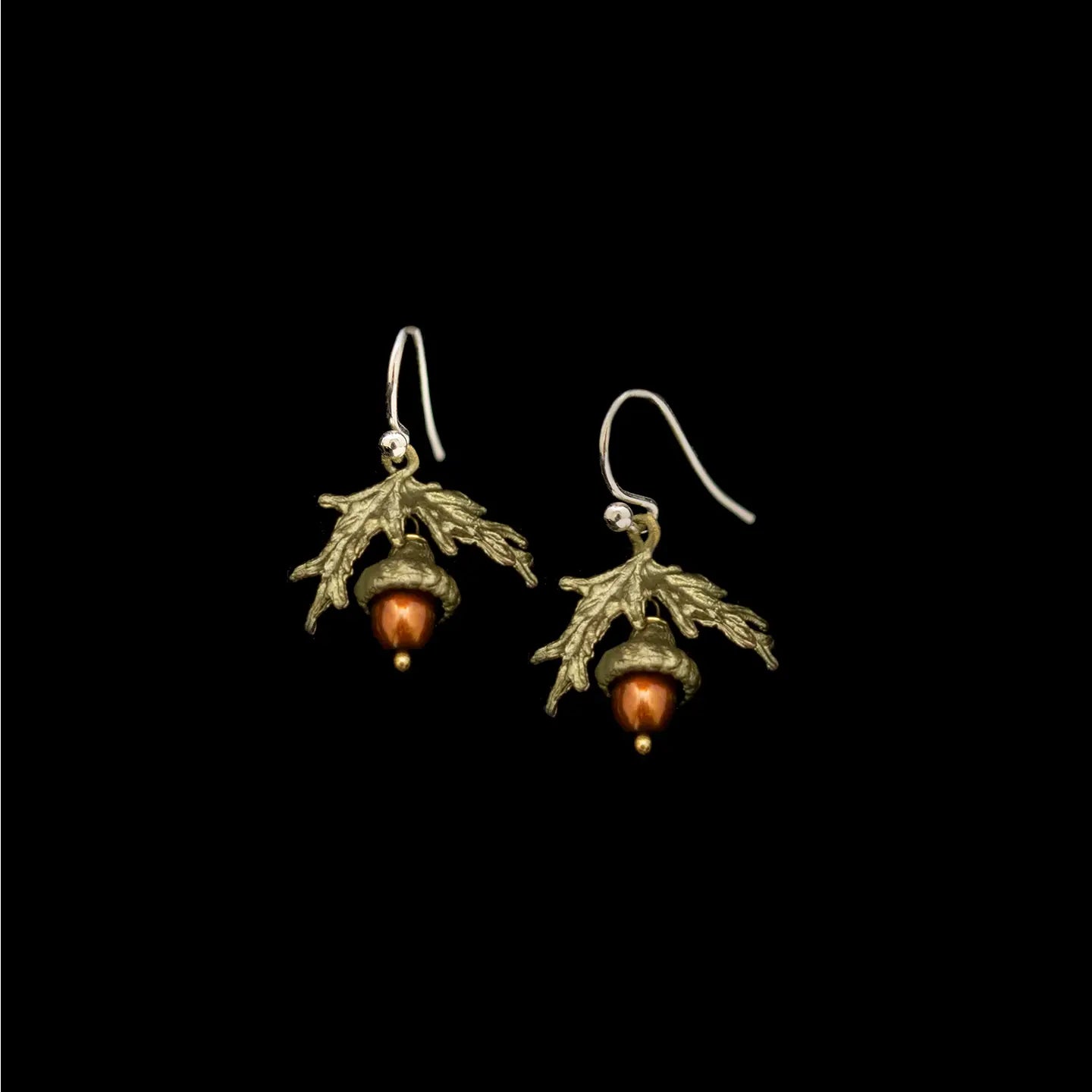 Petite Acorn Dangle Earrings - Pearl