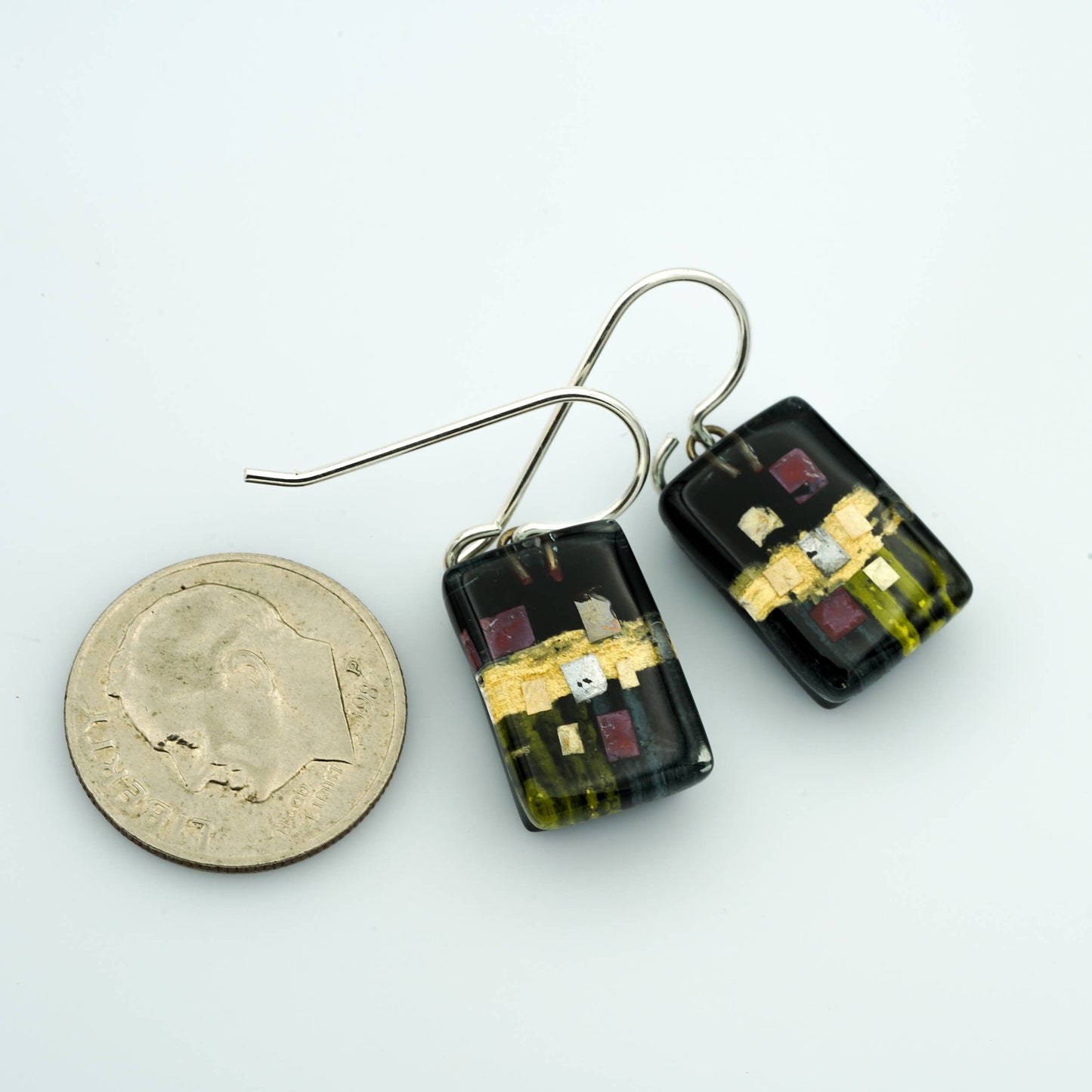 Black Golden Phase Drop Earrings