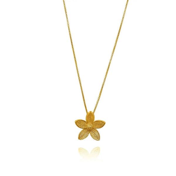 Apple Blossom Filigree Gold Necklace