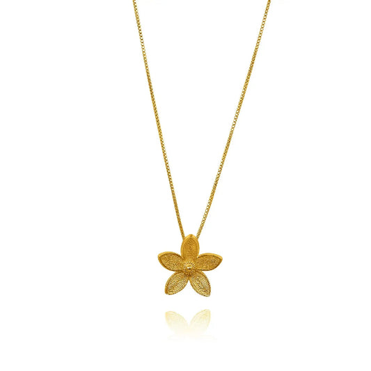 Apple Blossom Filigree Gold Necklace
