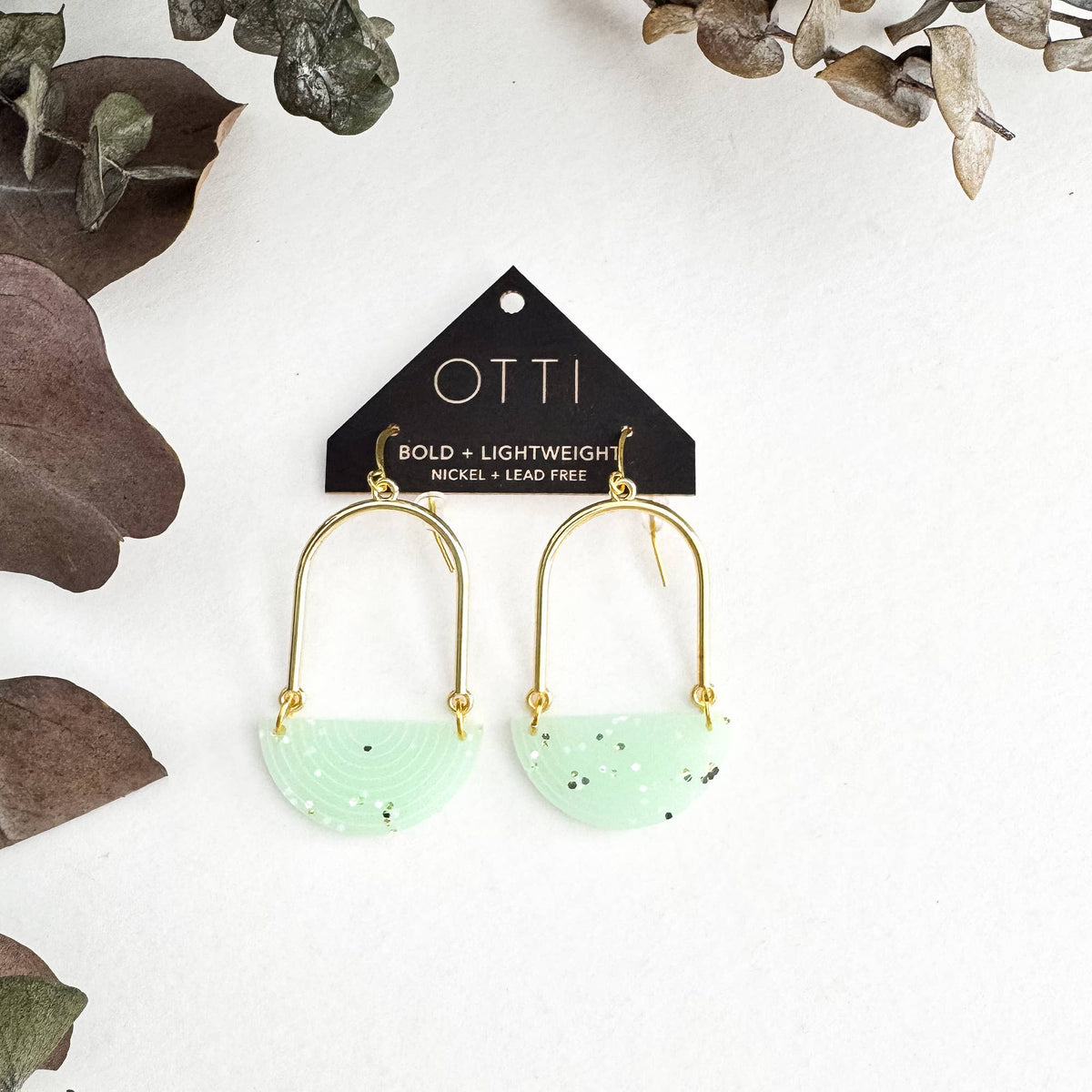 Architectural Half Moon Earrings: Limited SPRING Patterns: Peachy Keen