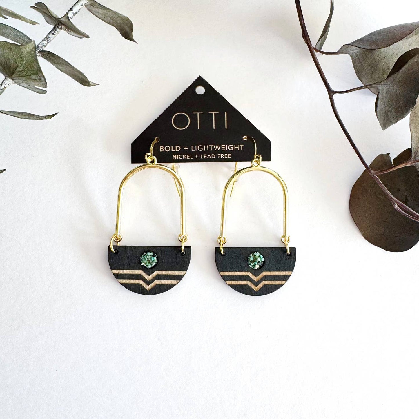 Turquoise Inlay DROP Earring: BIRCH