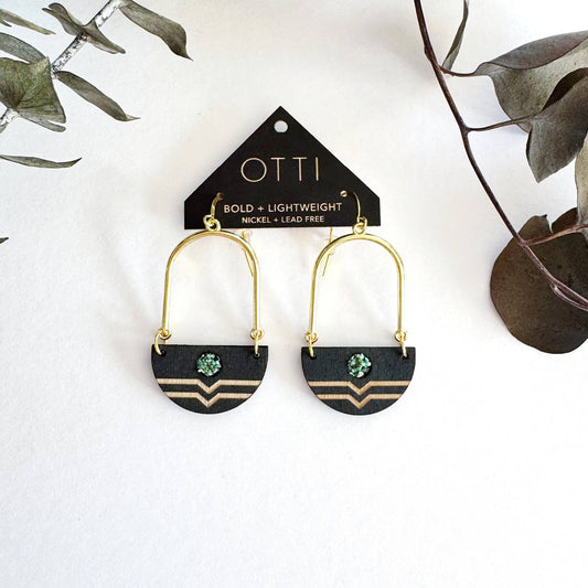 Turquoise Inlay DROP Earring: BIRCH