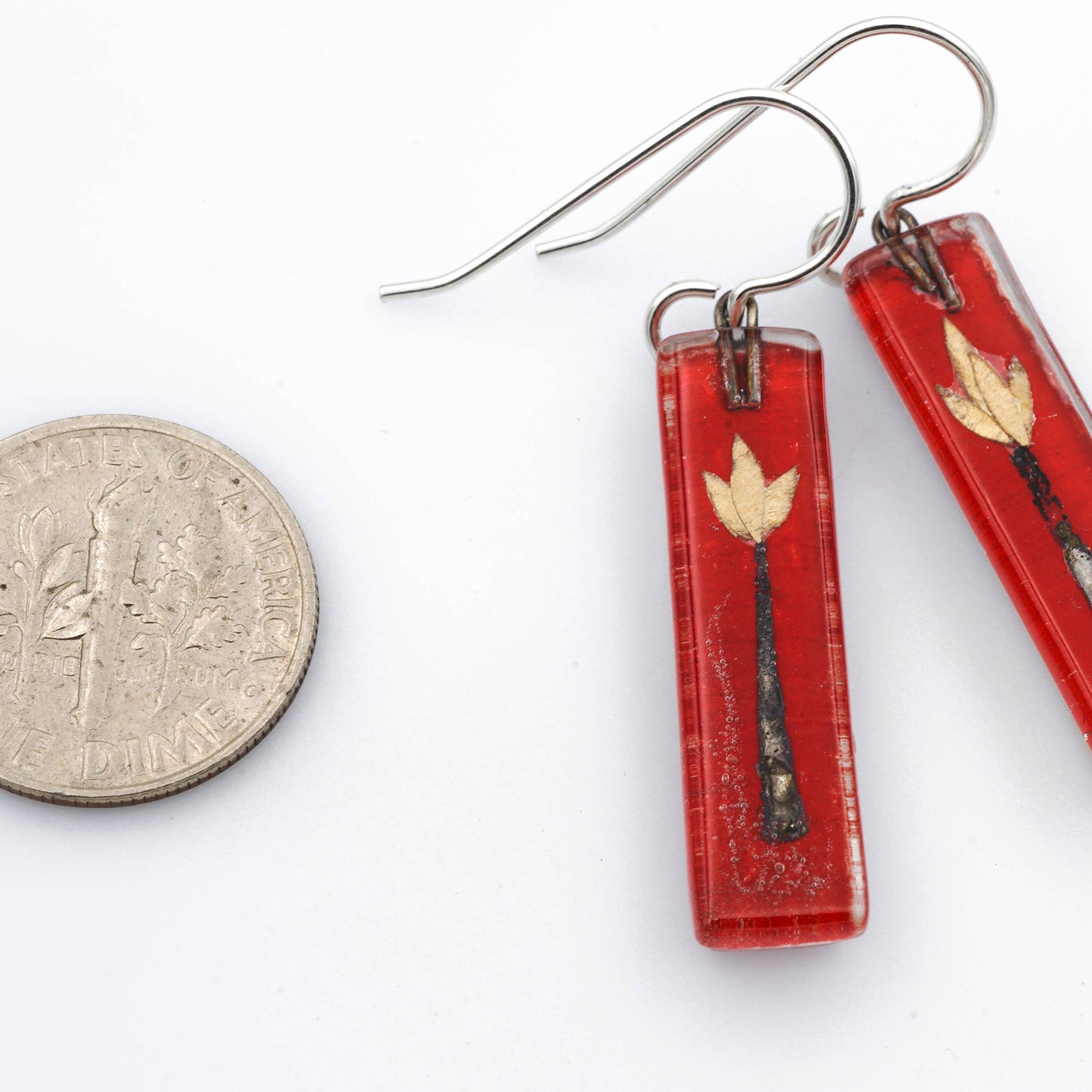 Silver Flower Bar Earrings