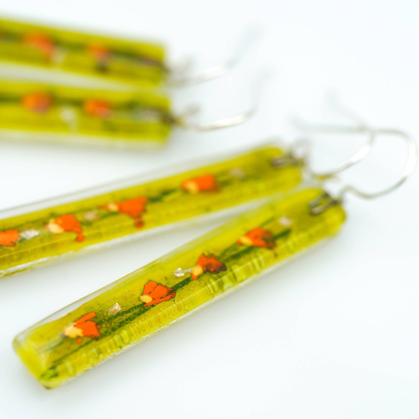 Golden Poppies Bar Earrings: Medium