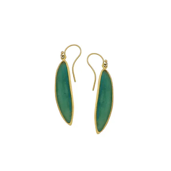 Eucalyptus Wire Earrings - Teal