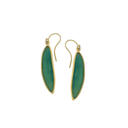 Eucalyptus Wire Earrings - Teal