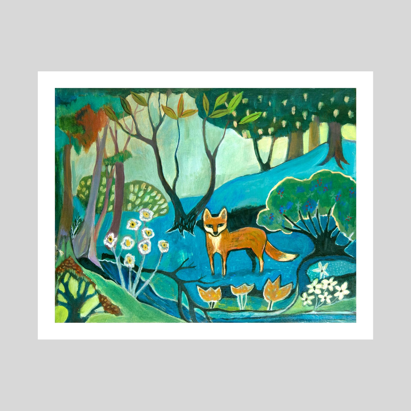 Folkloric Fox Art Print