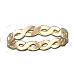 3mm Flat Braided Wire Ring: Gold Filled