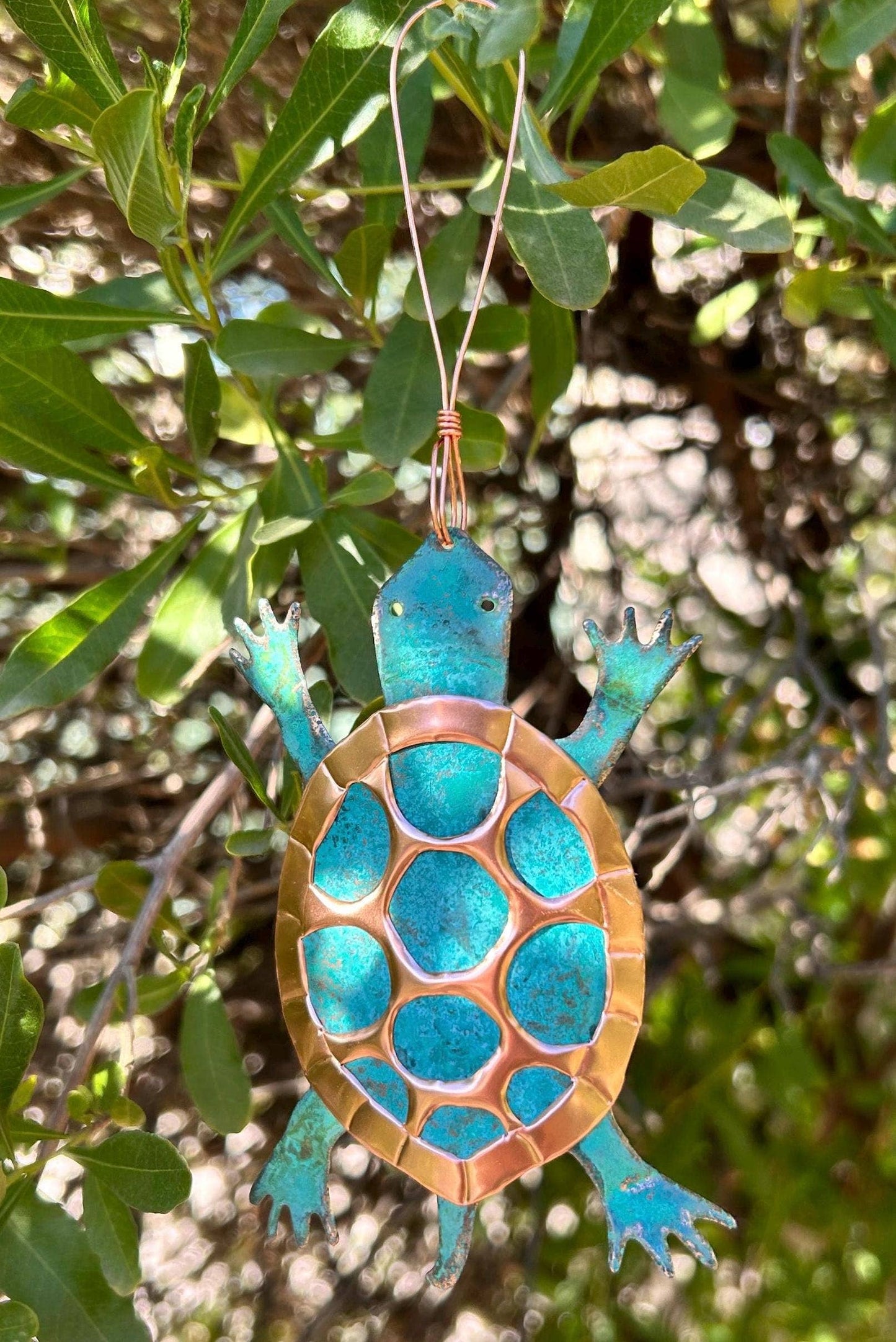 Turtle Tortoise Copper Christmas Ornament