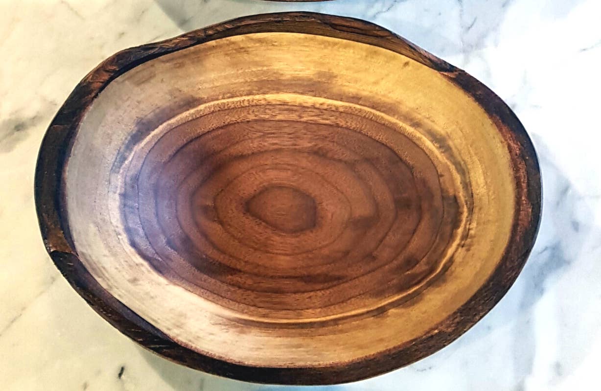 10" BLACK WALNUT OVAL BOWL