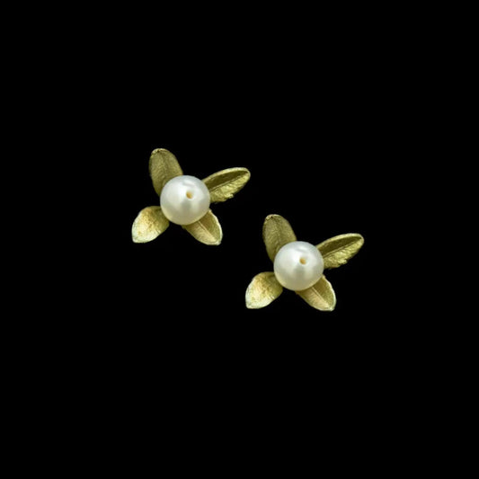 Boxwood Pearl Post Earrings