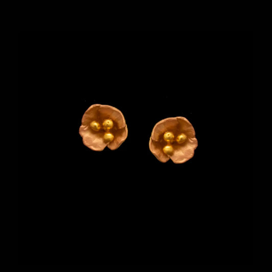 Bronze Poppy Stud Earrings