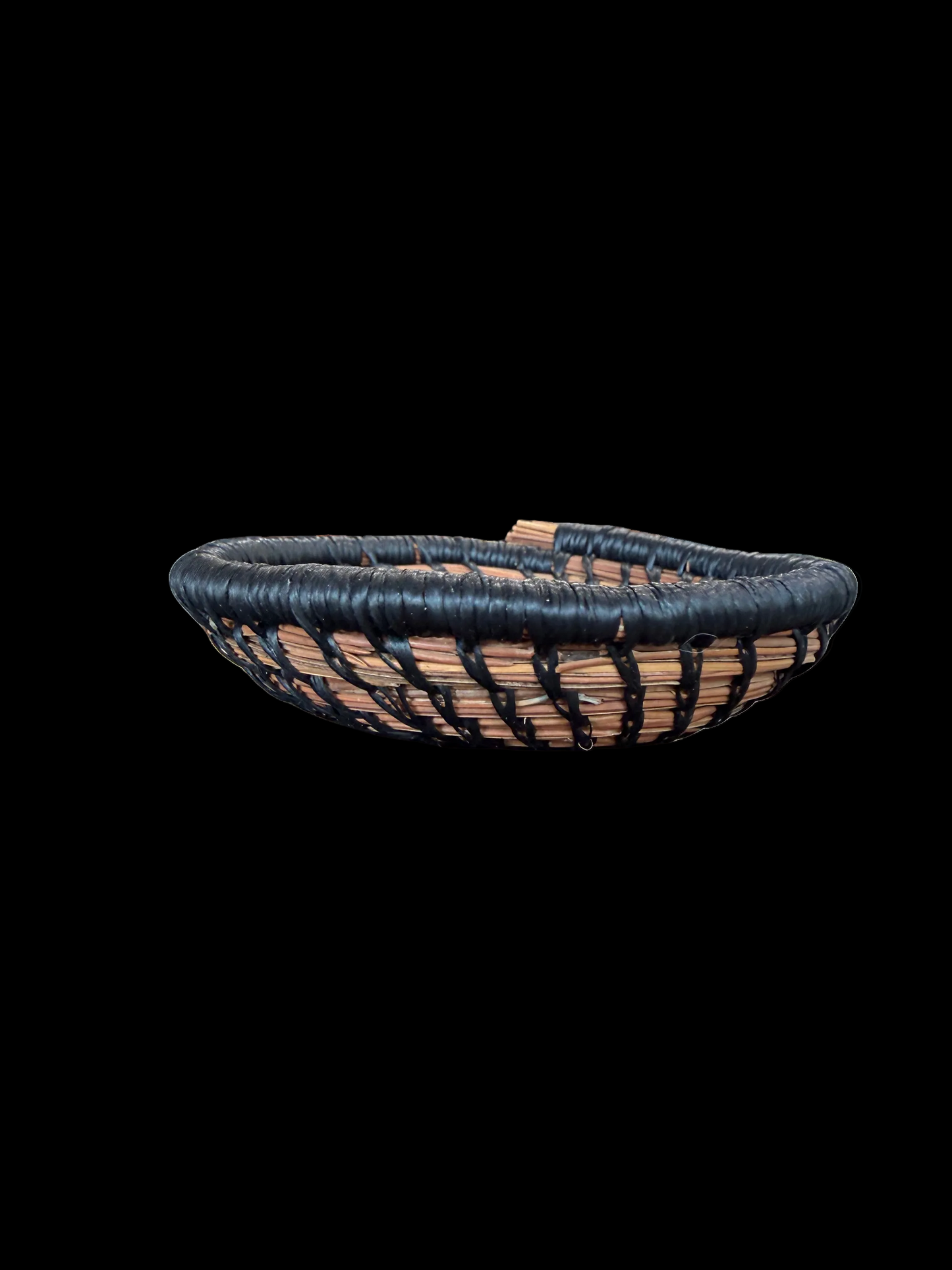 Black Spiral Pine Needle Basket