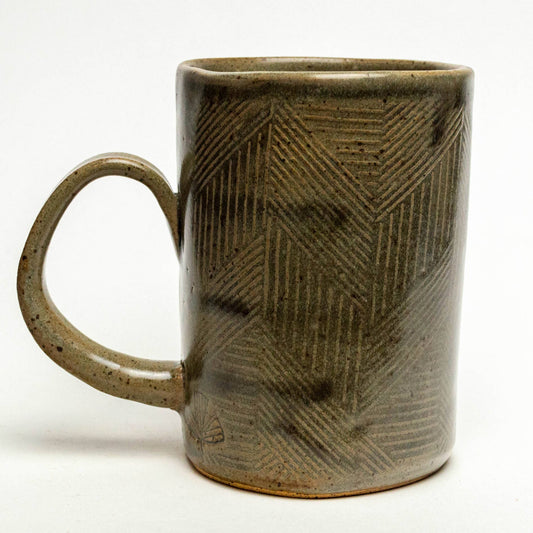 Morel Mushroom Design Handmade in Ohio, Ceramic 14oz Mug