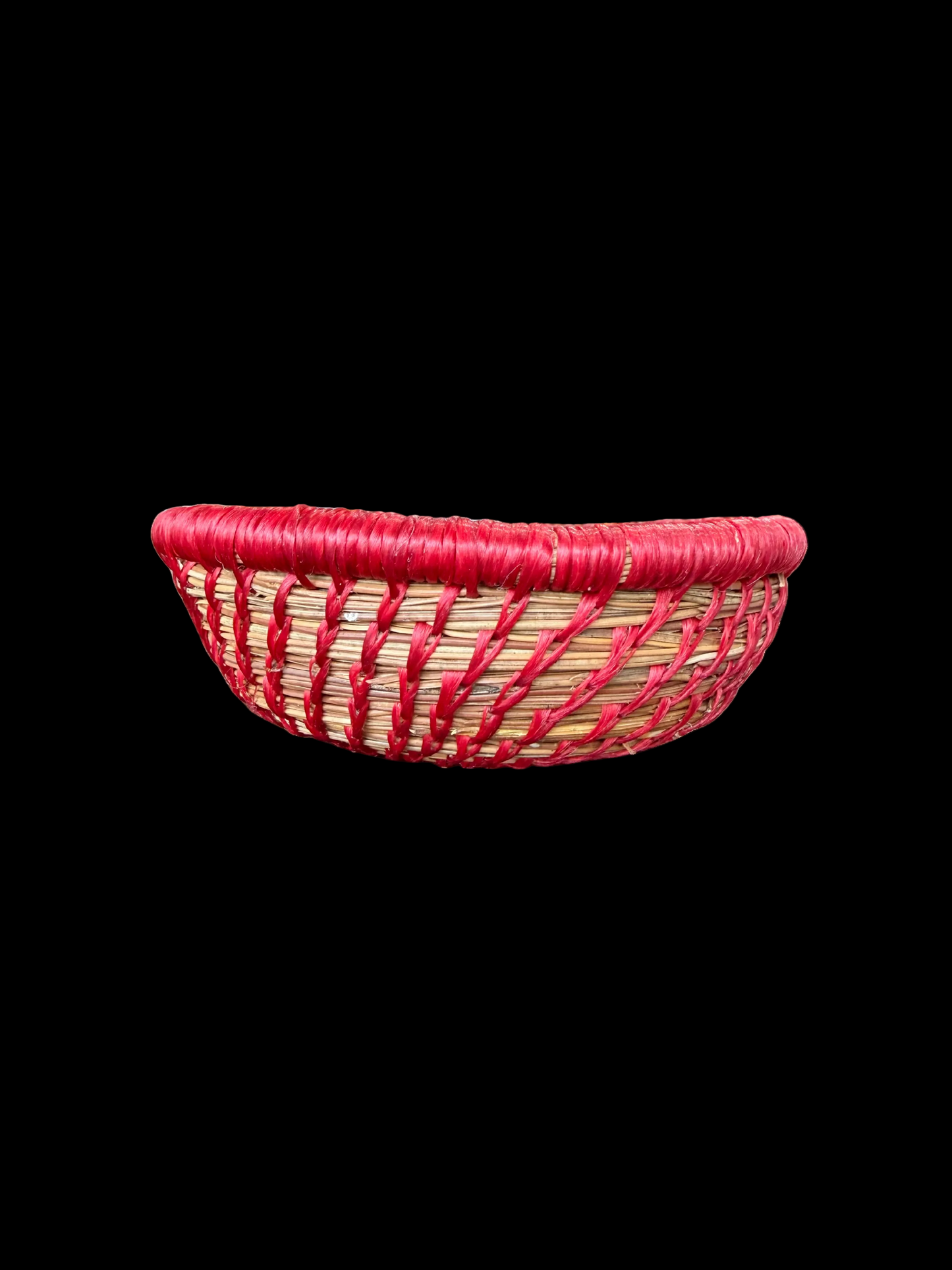 Red w/ Walnut Center Pine Needle Basket
