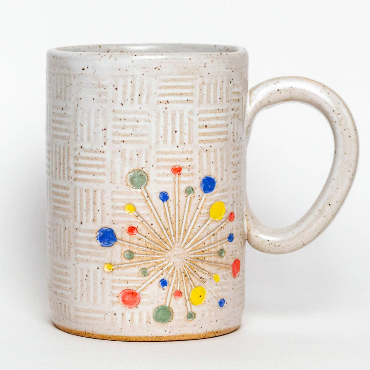 Mid Century Art Deco Handmade in Ohio Ceramic 14 oz Mug