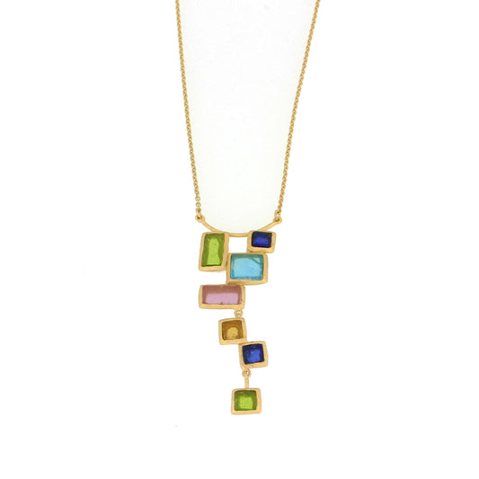 Mosaic Drop Pendant 16" Necklace
