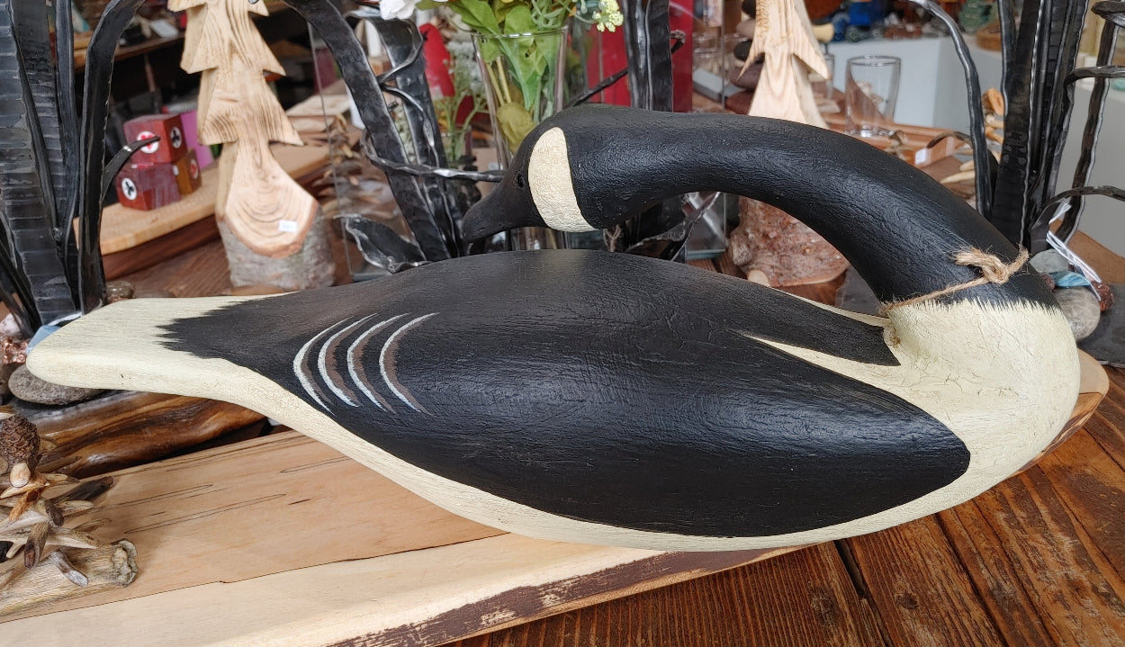 painted-black-white-canadian-goose-decoy