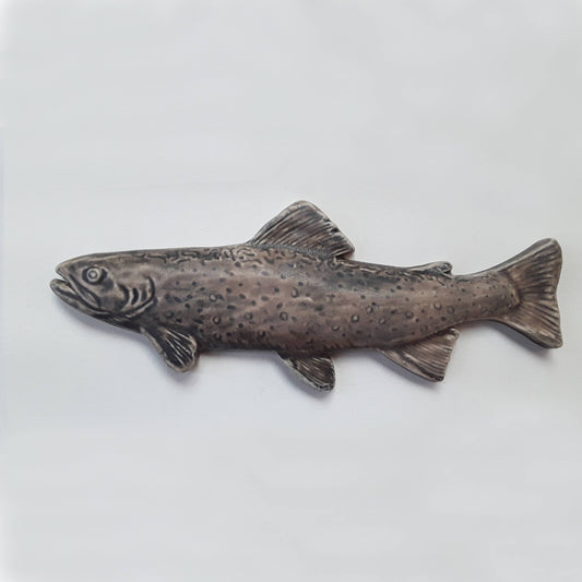 Brook Trout Ceramic Art Tile: Leaf Green glaze