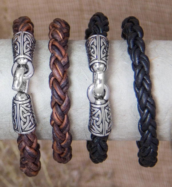metal-clasp-braided-leather-bracelet