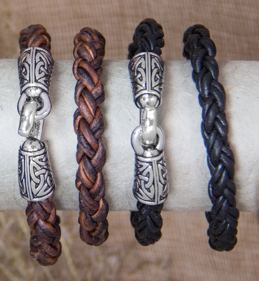 metal-clasp-braided-leather-bracelet