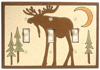 Bull Moose Triple Ceramic Switchplate