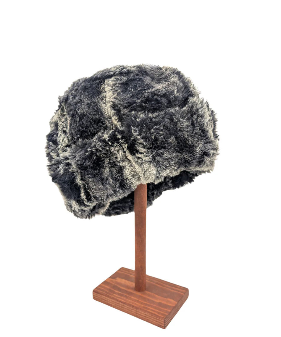 Cuffed Pillbox Hat - Cloudwalk Faux Fur